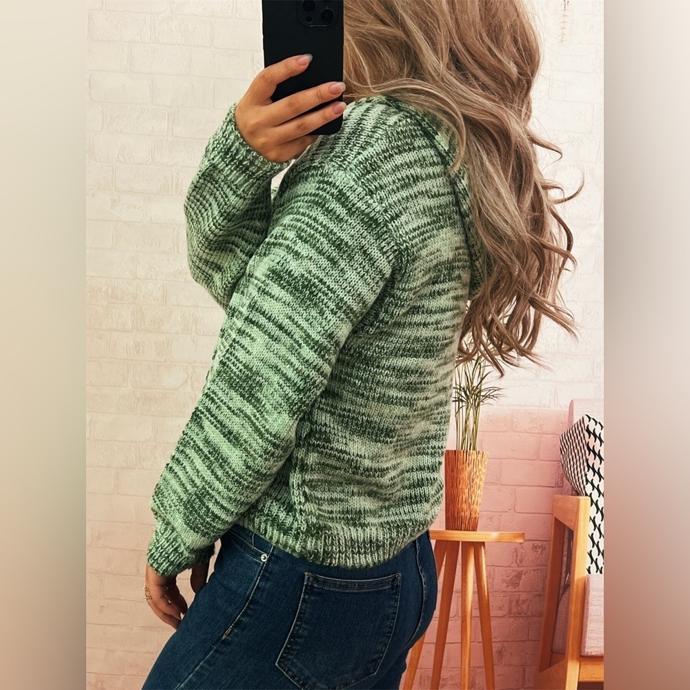 Multi-Colored Knit Button-Down Cardigan - Picture 7 of 12